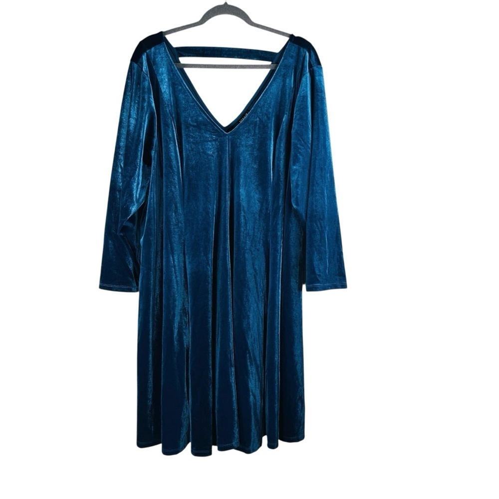 New Torrid Mini Fluted Elegant Blue Velvet Dress Size 3 or 3X